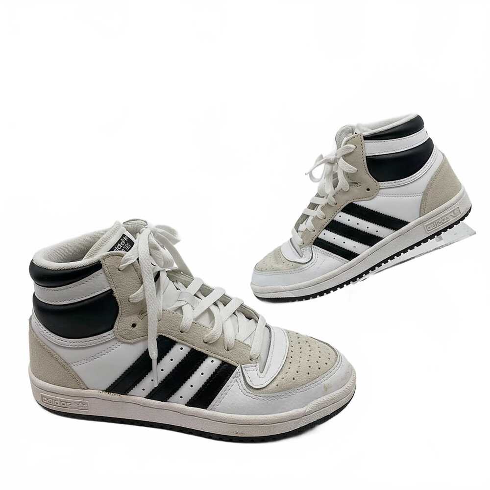 Adidas White/Black Leather Sneakers | Men’s US 6.5 Regular